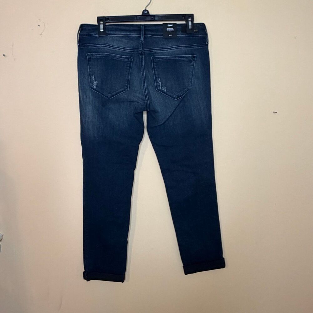 NWT Mavi Emma Slim Boyfriend Jeans Women’s 27 Dark Wash Distressed Denim - Picture 4 of 5